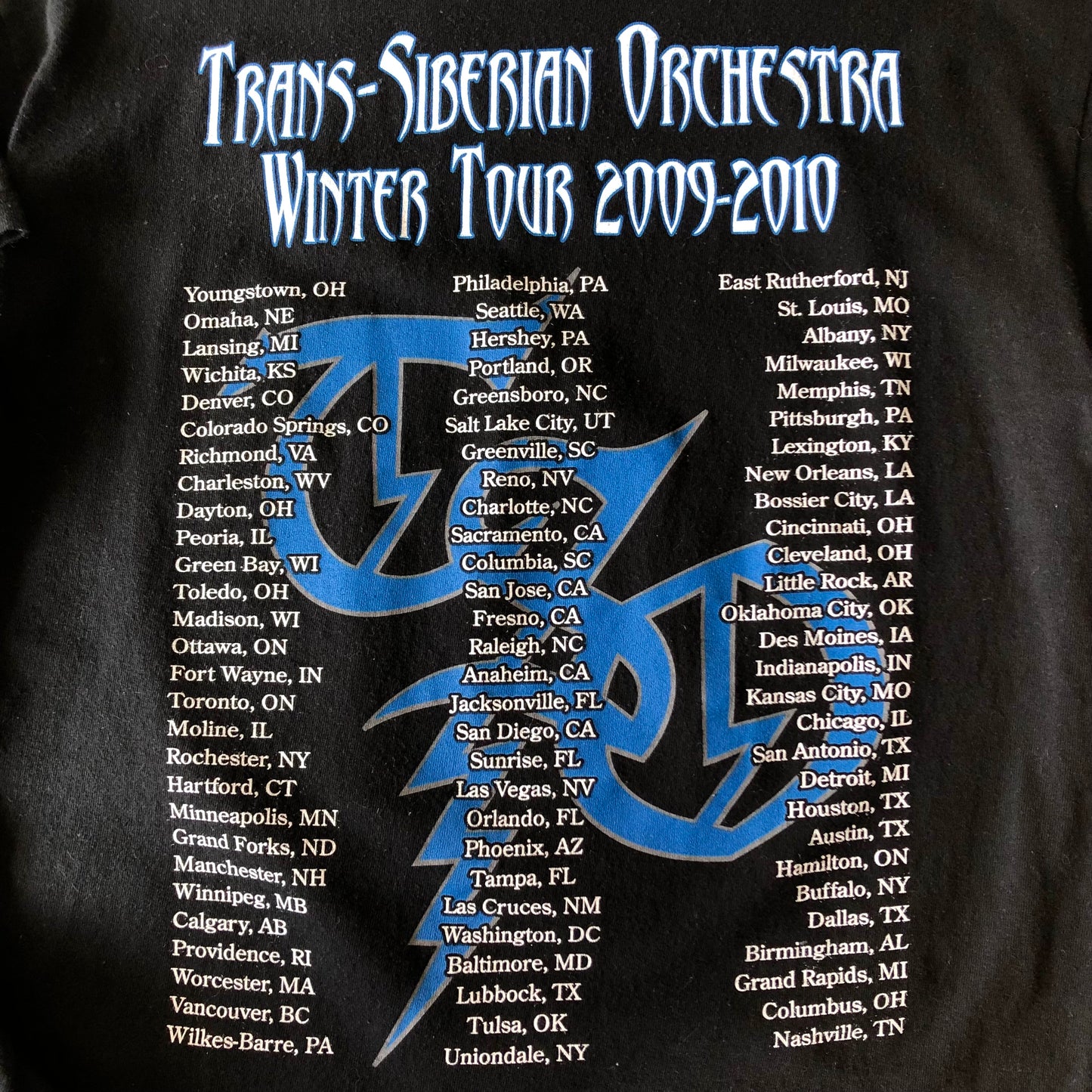 Trans-Siberian Orchestra Winter Tour 2009-2010 T Shirt L