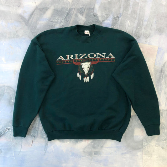 Vintage USA 90s Arizona Longhorn Dreamcatcher Crewneck Sweatshirt XL