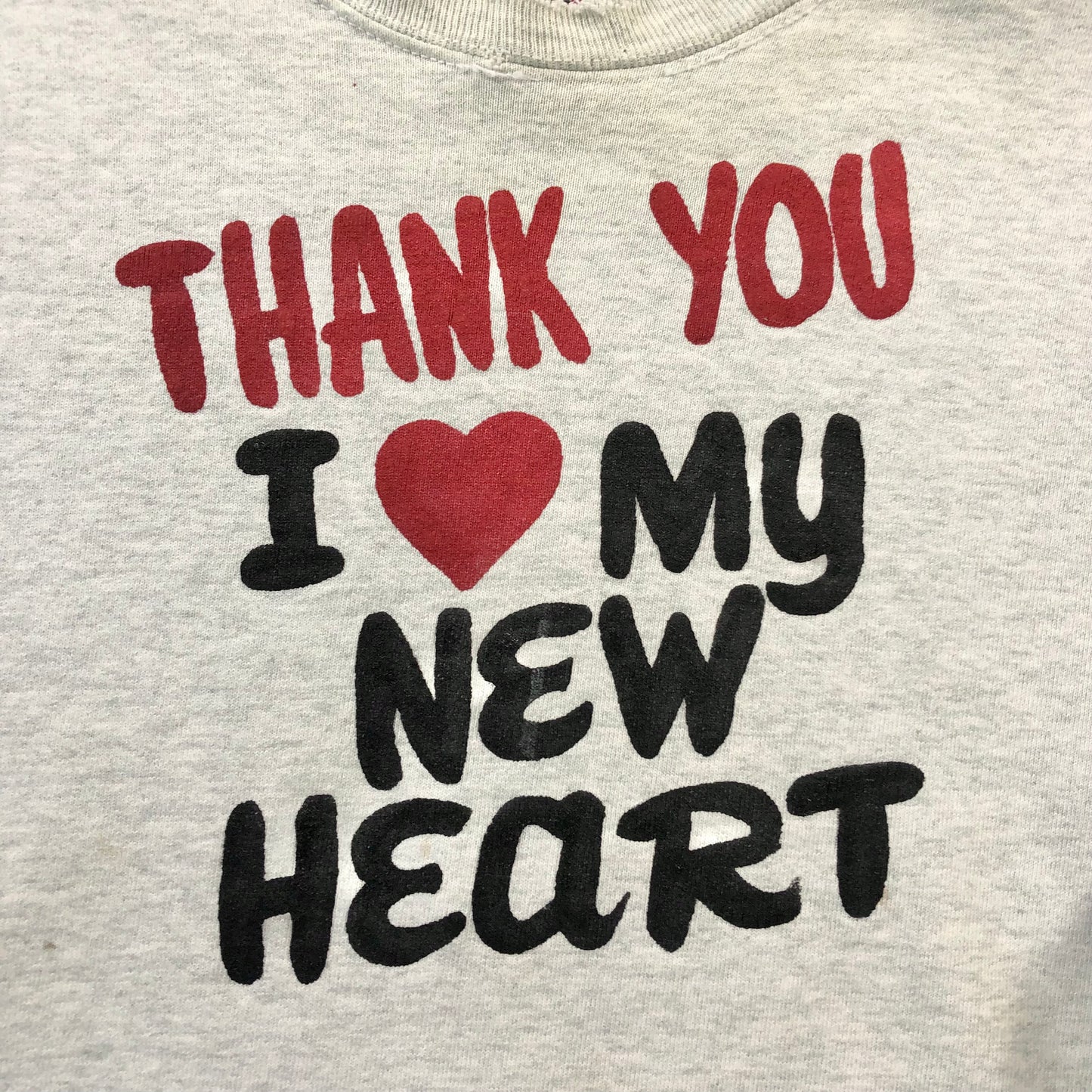 Vintage USA 90s Thank you I Love My New Heart Crewneck Sweatshirt XL