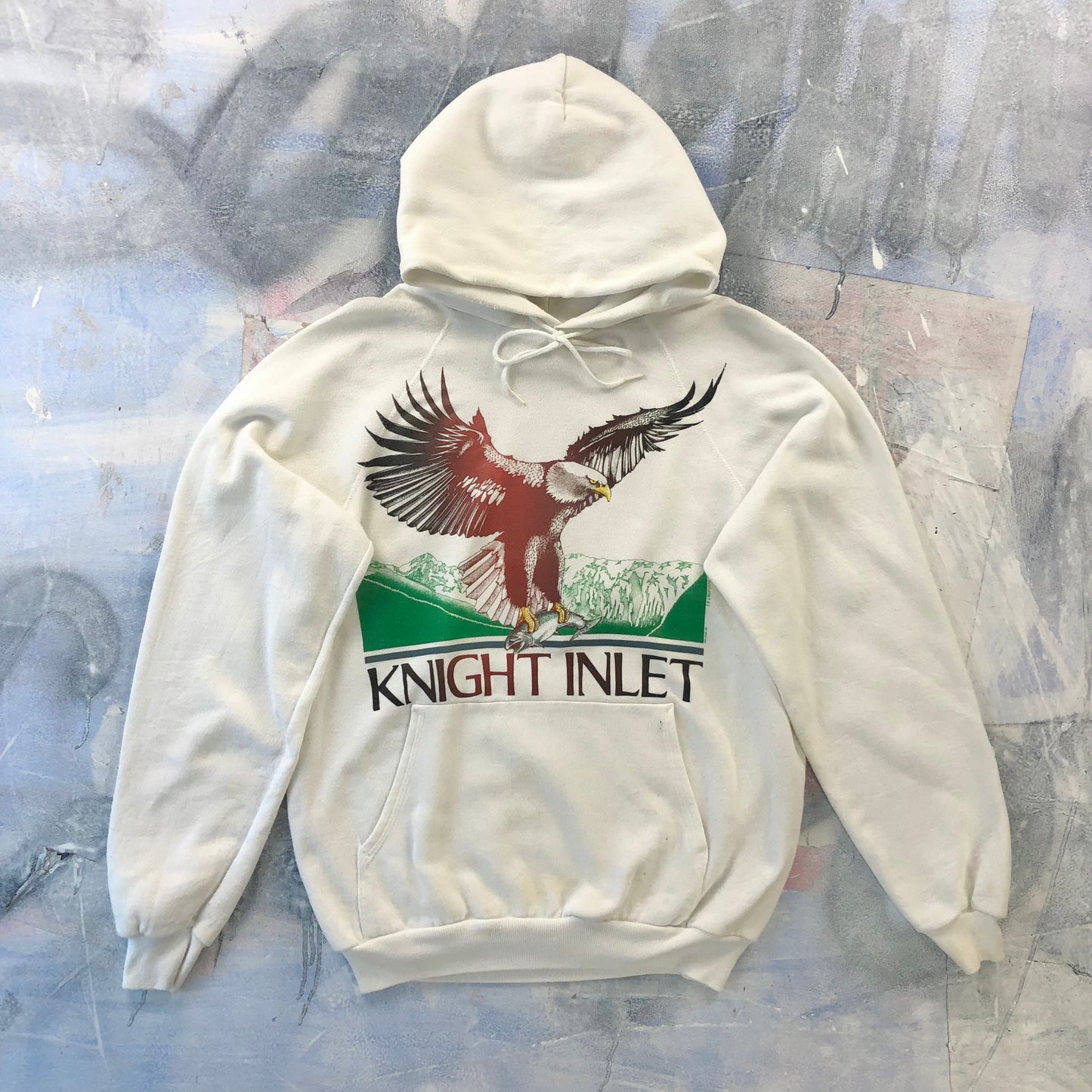Vintage USA Knight Inlet Flying Eagle Hoodie Sweatshirt L
