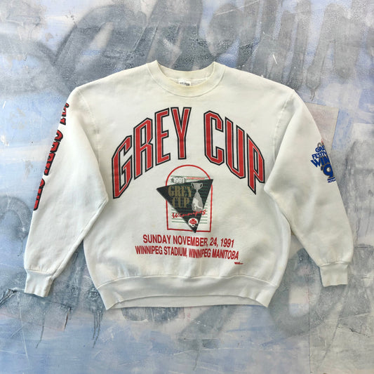 Vintage 1991 Grey Cup CFL Calgary Stampeders Vs Toronto Argonauts Crewneck Sweatshirt XL