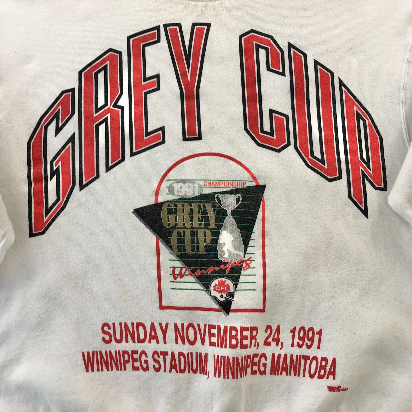 Vintage 1991 Grey Cup CFL Calgary Stampeders Vs Toronto Argonauts Crewneck Sweatshirt XL