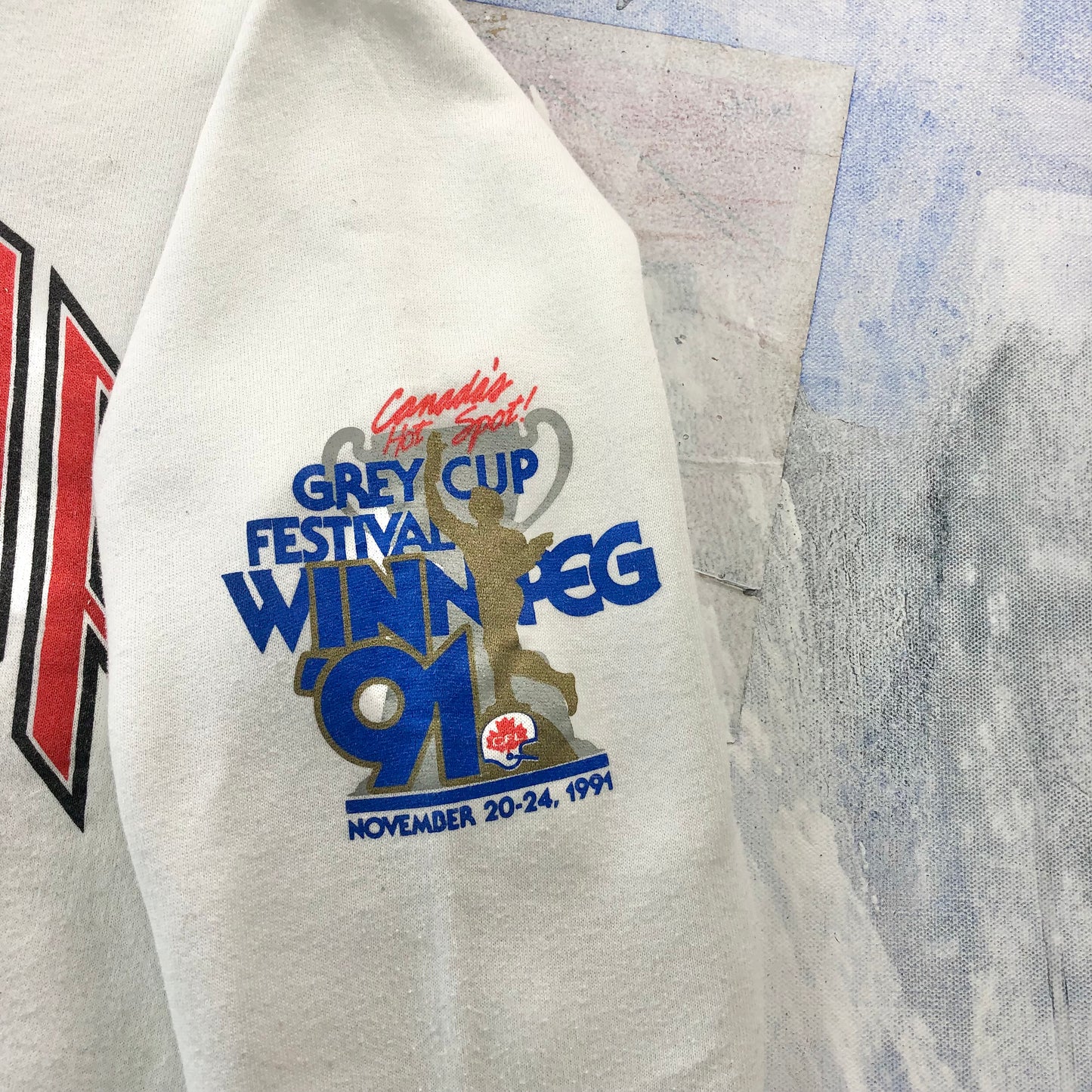 Vintage 1991 Grey Cup CFL Calgary Stampeders Vs Toronto Argonauts Crewneck Sweatshirt XL