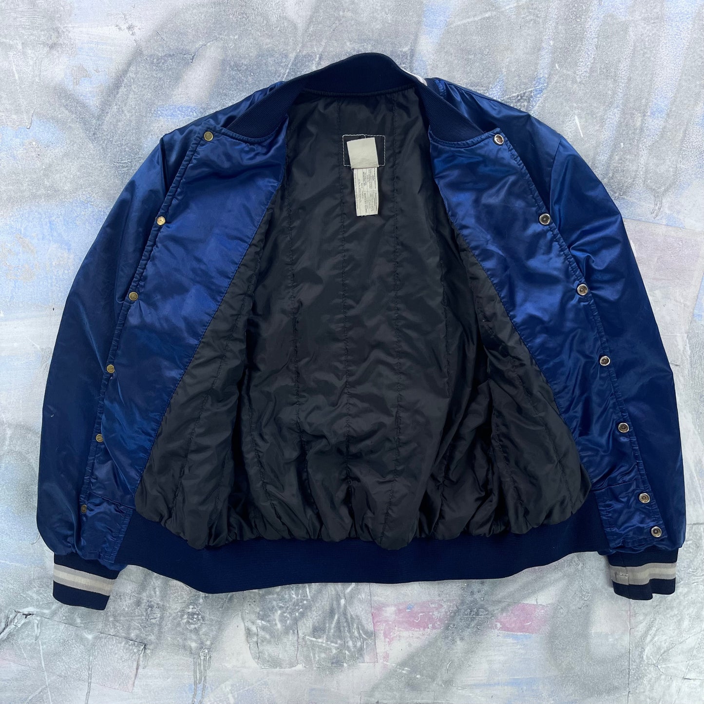 Vintage Georgetown University Hoyas Lined Satin Bomber Button Jacket L