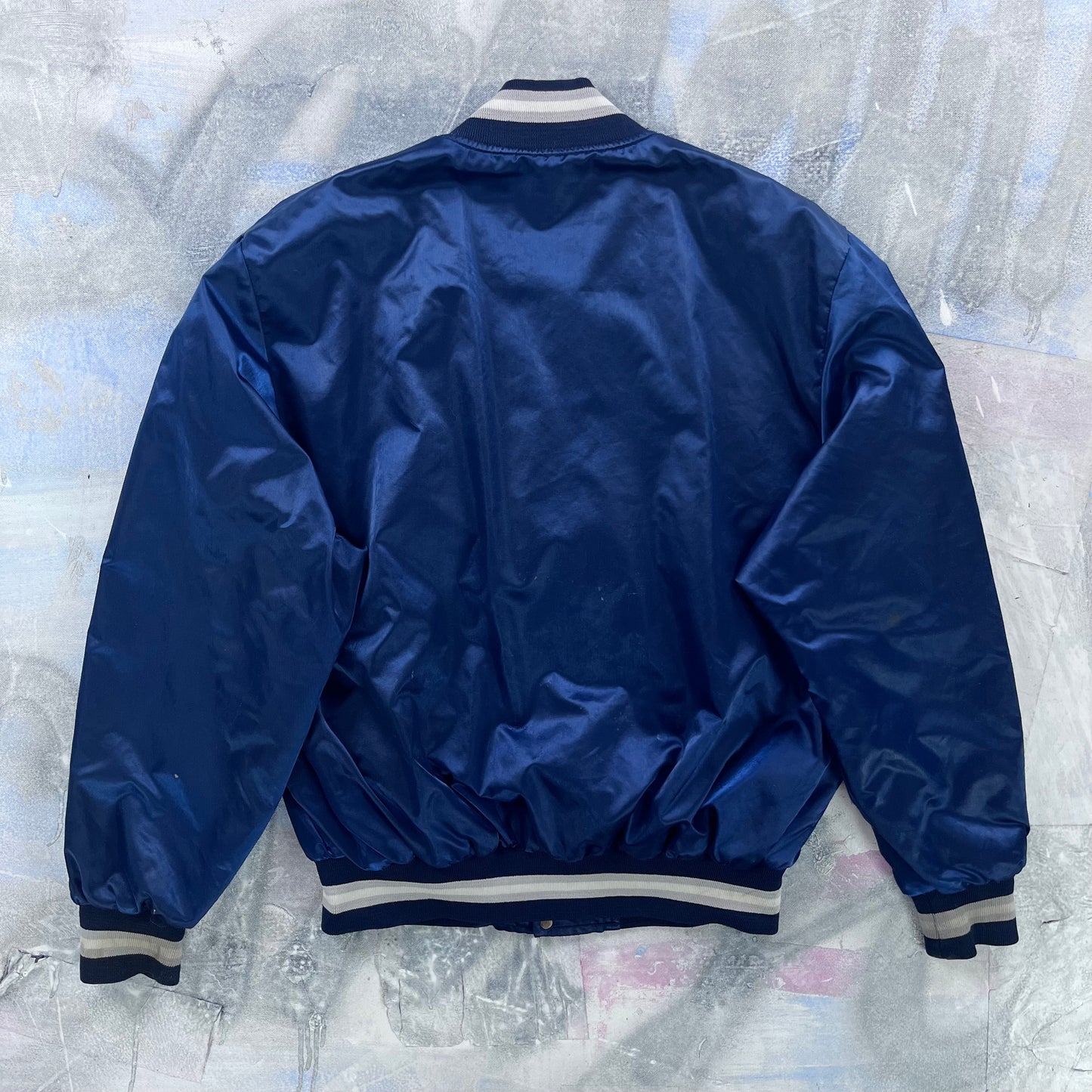 Vintage Georgetown University Hoyas Lined Satin Bomber Button Jacket L