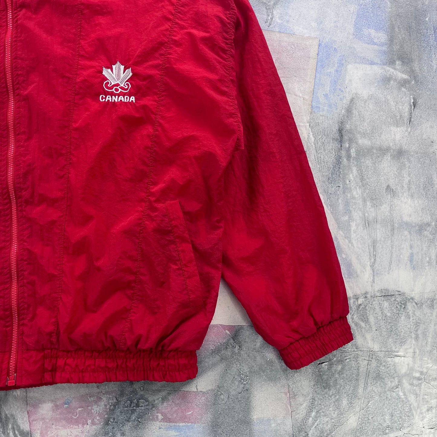 Vintage 90s Puma Team Canada Lined Windbreaker Zip Jacket M