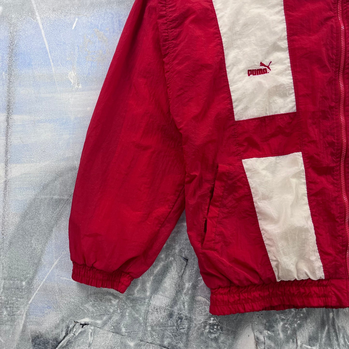 Vintage 90s Puma Team Canada Lined Windbreaker Zip Jacket M