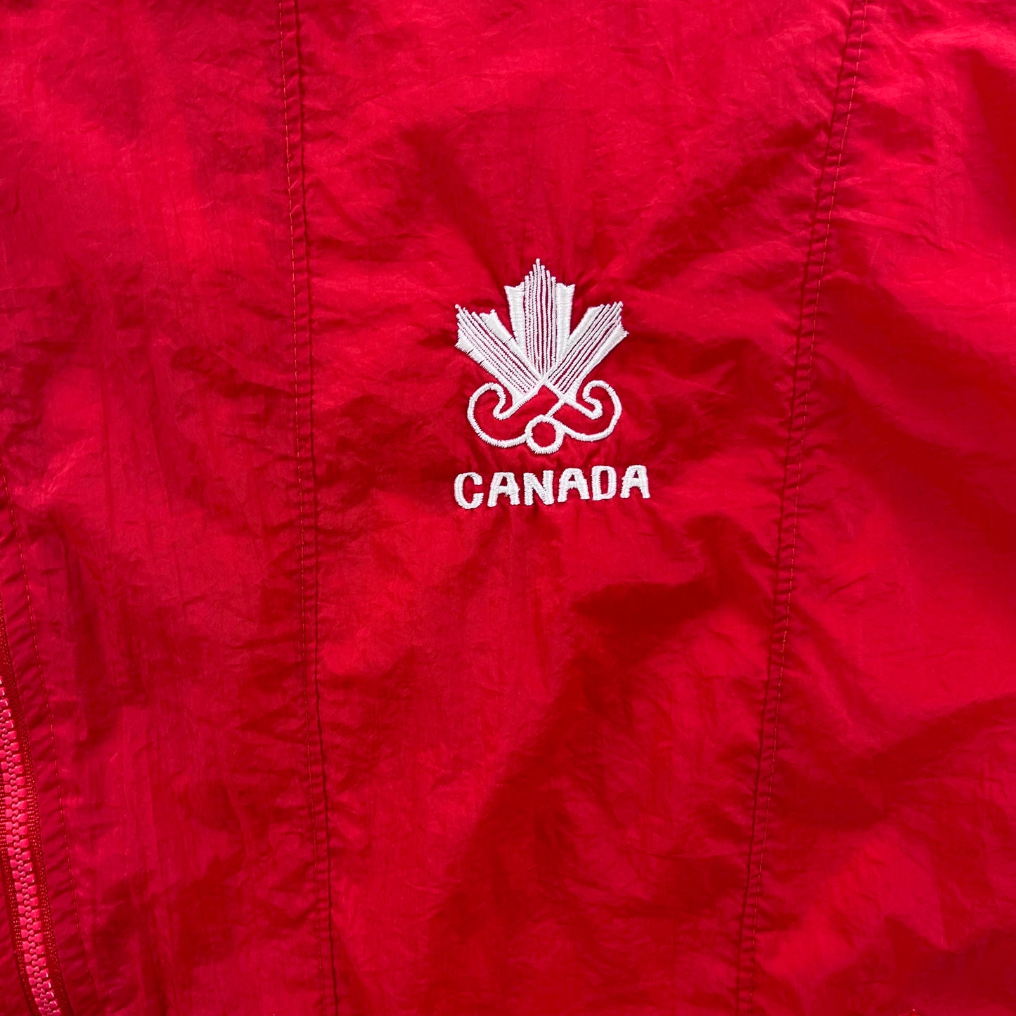 Vintage 90s Puma Team Canada Lined Windbreaker Zip Jacket M