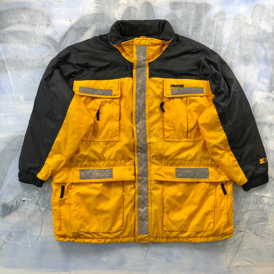 Vintage Starter Puffer Utility Zip Jacket XL