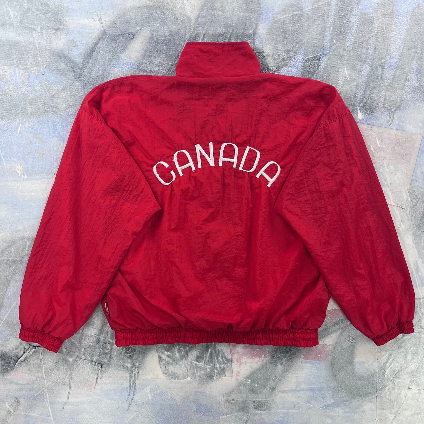 Vintage 90s Puma Team Canada Lined Windbreaker Zip Jacket M