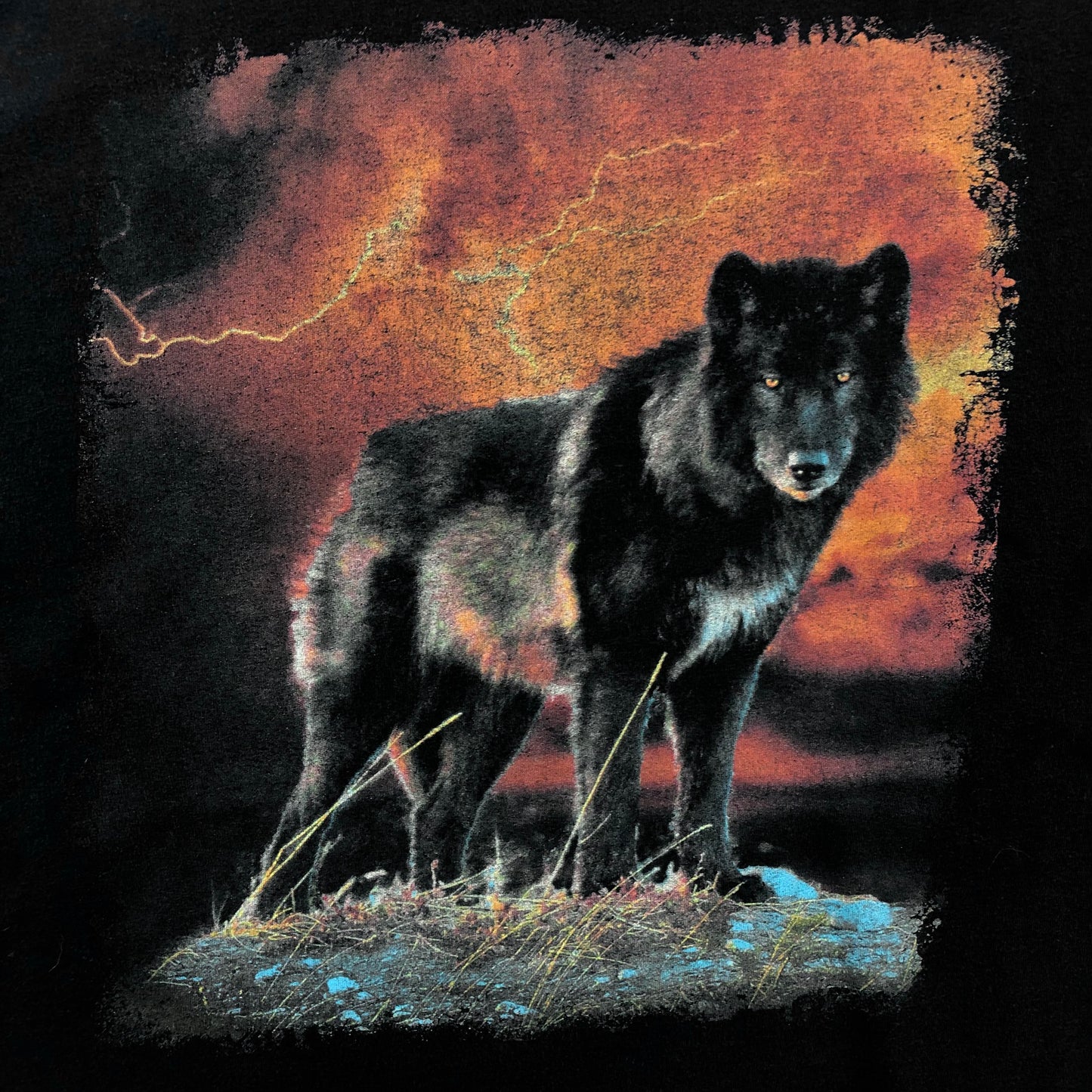Vintage Black Wolf Nature Souvenir T Shirt XL