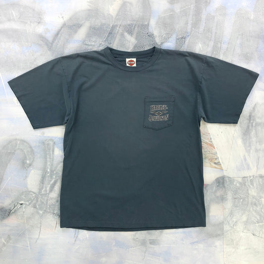 Vintage USA Harley Davidson Motorcycles Los Cabos Cabo San Lucas Chest Pocket T Shirt XL