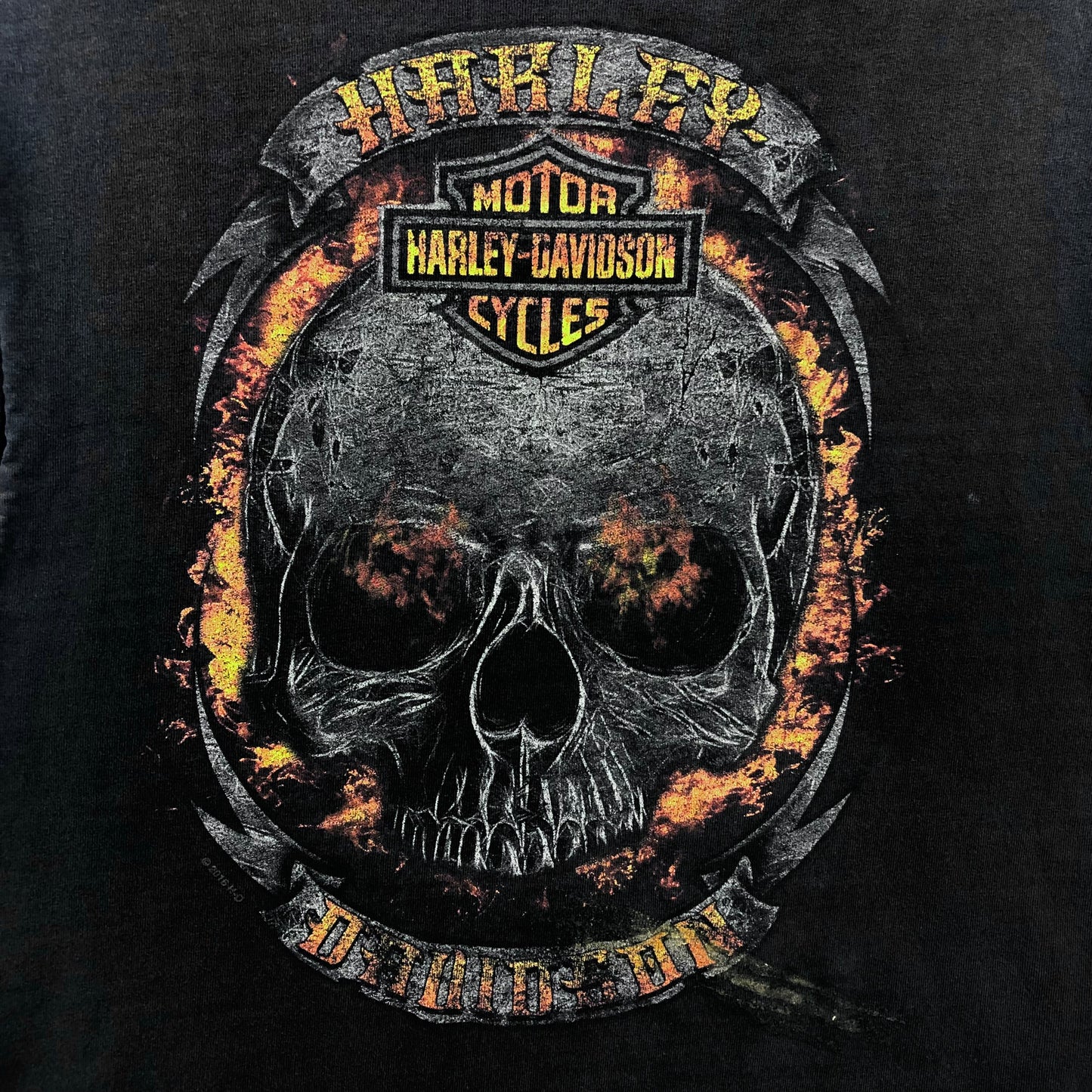 Harley Davidson Motorcycles Skull Flames Cozumel Mexico T Shirt L