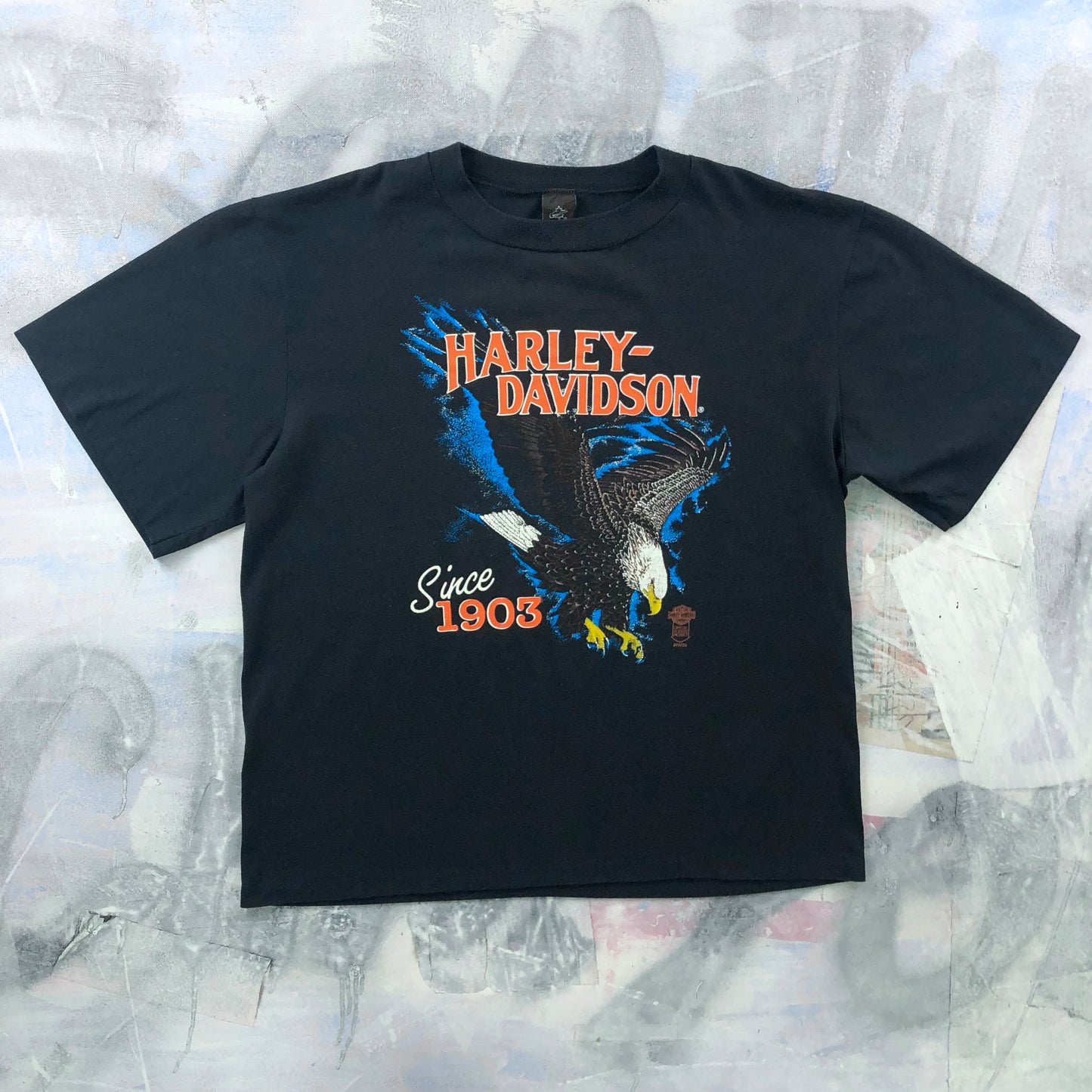 Vintage 90s Harley Davidson Eagle Niagara Falls Single Stitch T Shirt XL