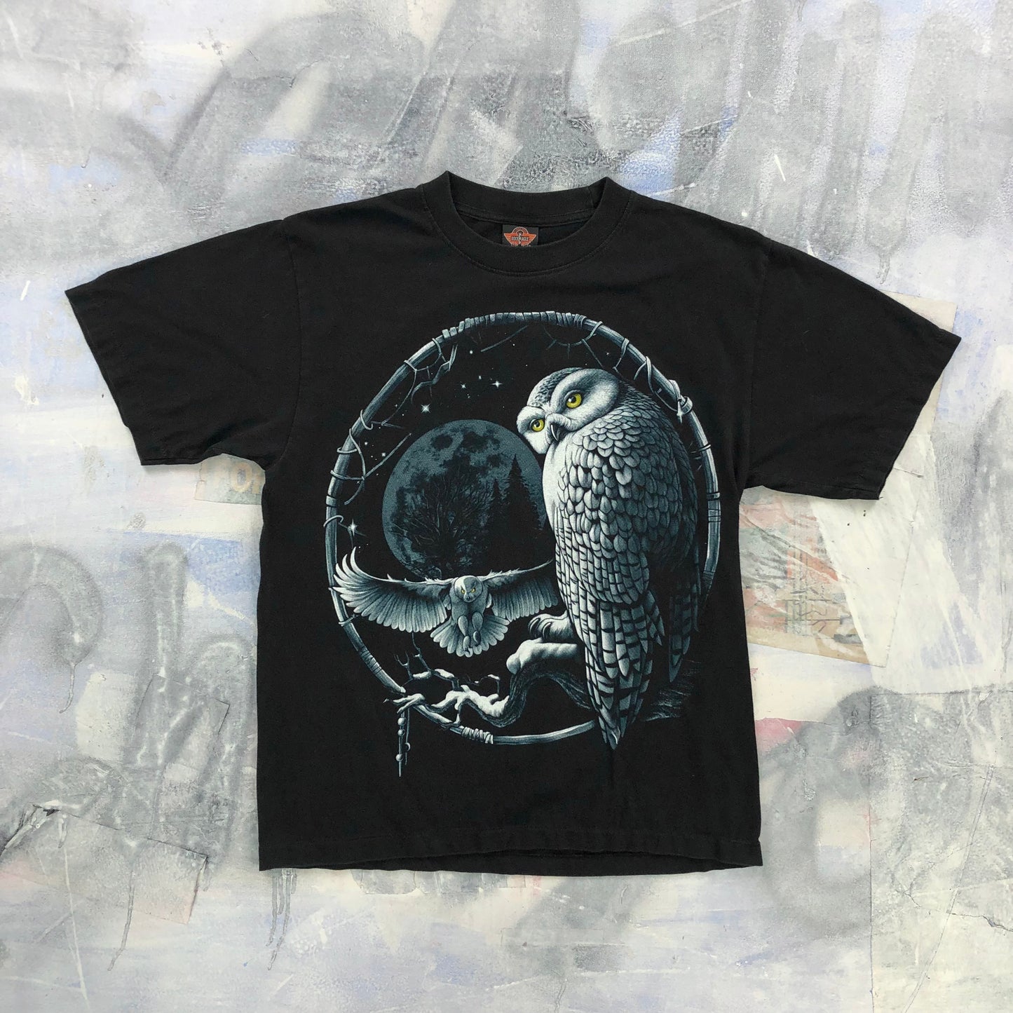 Vintage Owl Dreamcatcher Rock Eagle T Shirt L