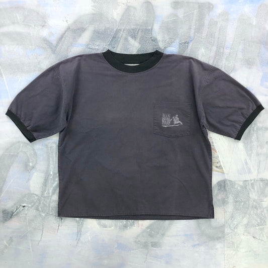 Vintage Man Over Board Surfing Ringer T Shirt XXL