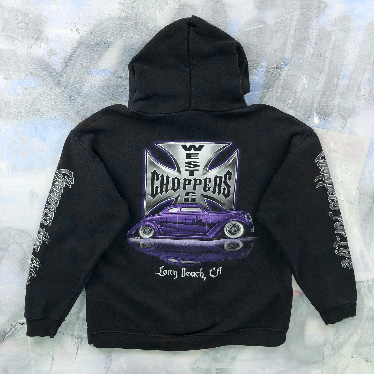 Vintage West Coast Choppers Long Beach California Choppers For Life Hoodie Sweatshirt L
