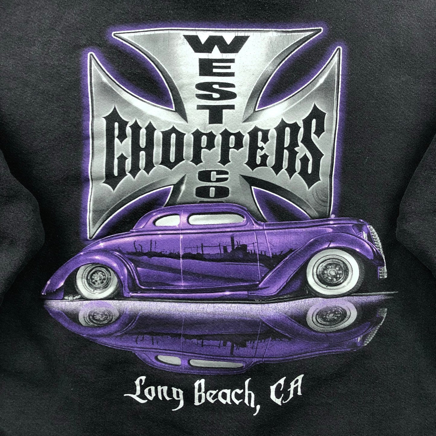 Vintage West Coast Choppers Long Beach California Choppers For Life Hoodie Sweatshirt L