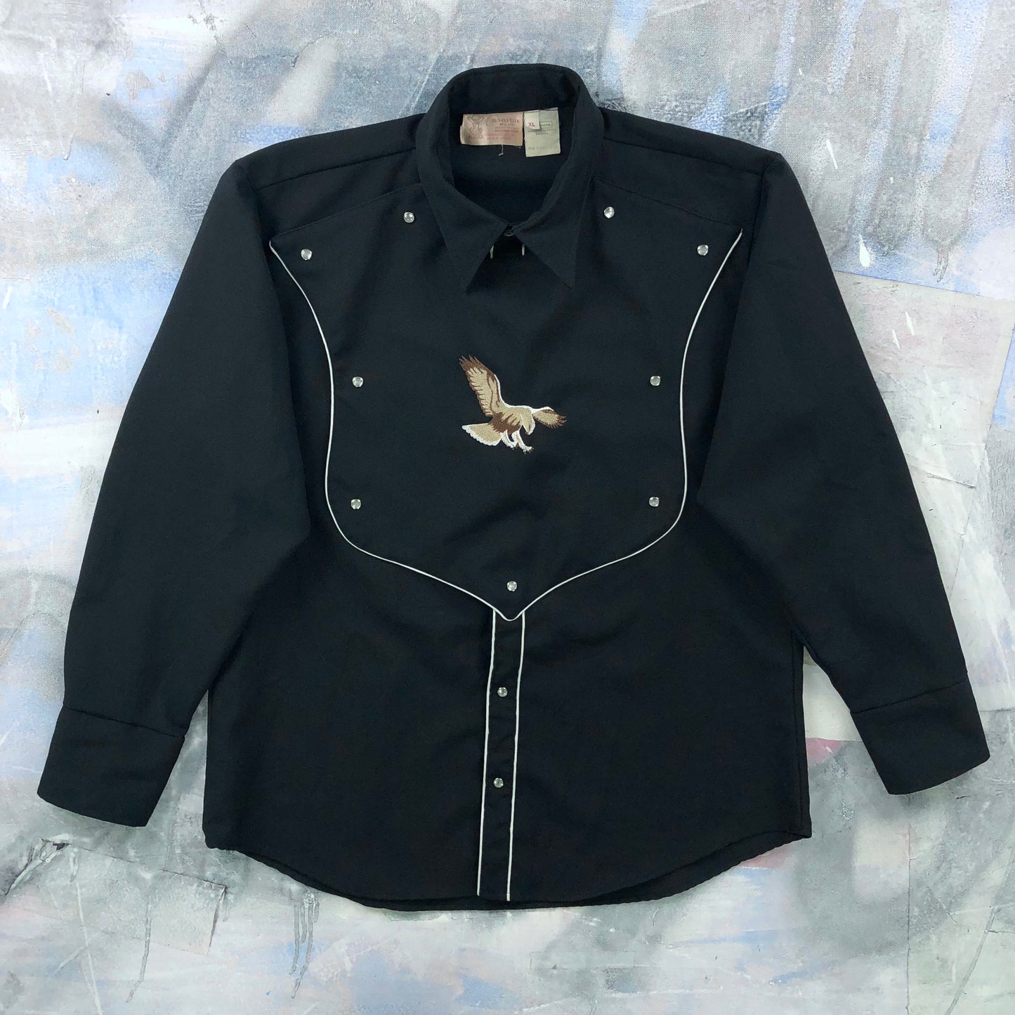 Vintage 60s Western Cowboy Eagle Pearl Button Shirt XL