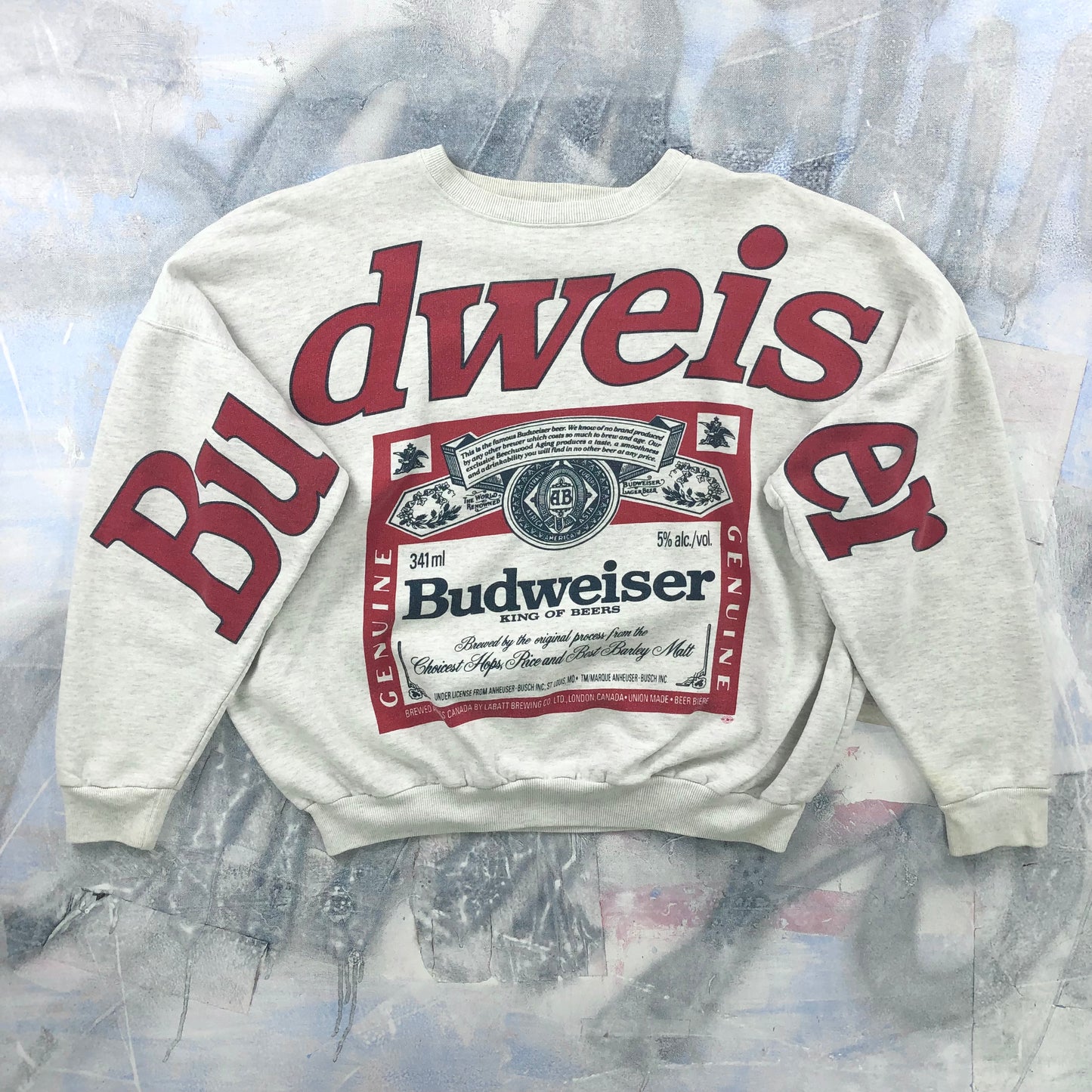 Vintage 90s Budweiser AOP Crewneck Sweatshirt XL