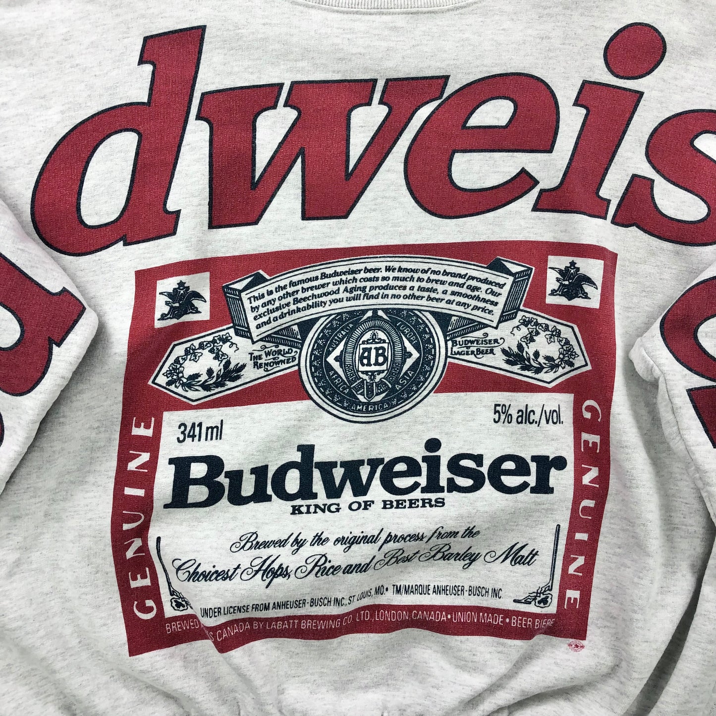 Vintage 90s Budweiser AOP Crewneck Sweatshirt XL