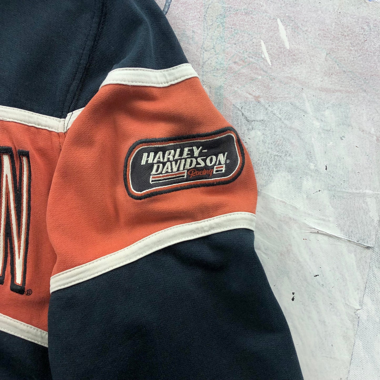 Vintage Harley Davidson Motorcycles Racing Zip Hoodie Sweatshirt L