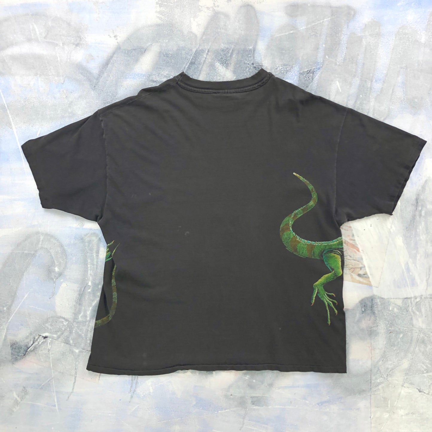 Vintage 90s Iguanas Harlequin T Shirt XXL