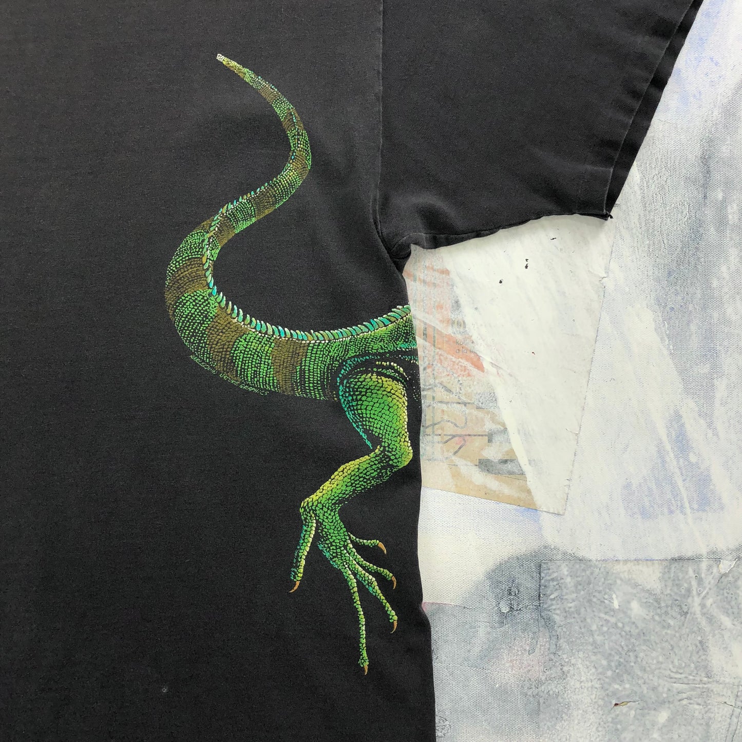 Vintage 90s Iguanas Harlequin T Shirt XXL