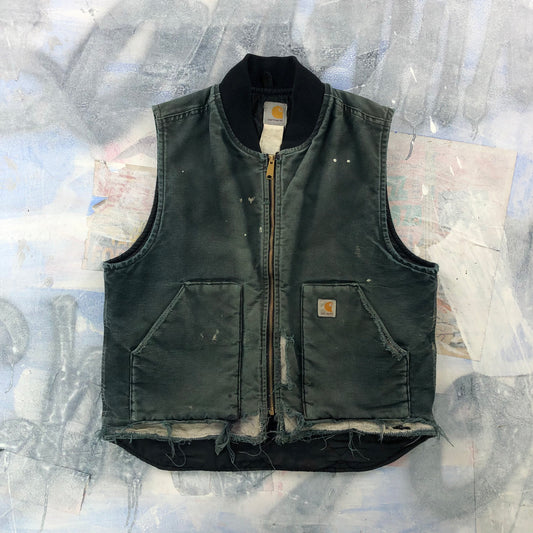 Vintage Carhartt V01 Distressed Workwear Zip Vest L