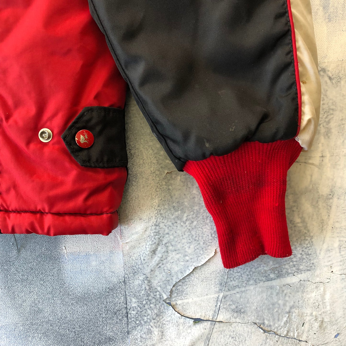 Vintage 80's Mack Trucks Quilted Racing Zip Jacket L