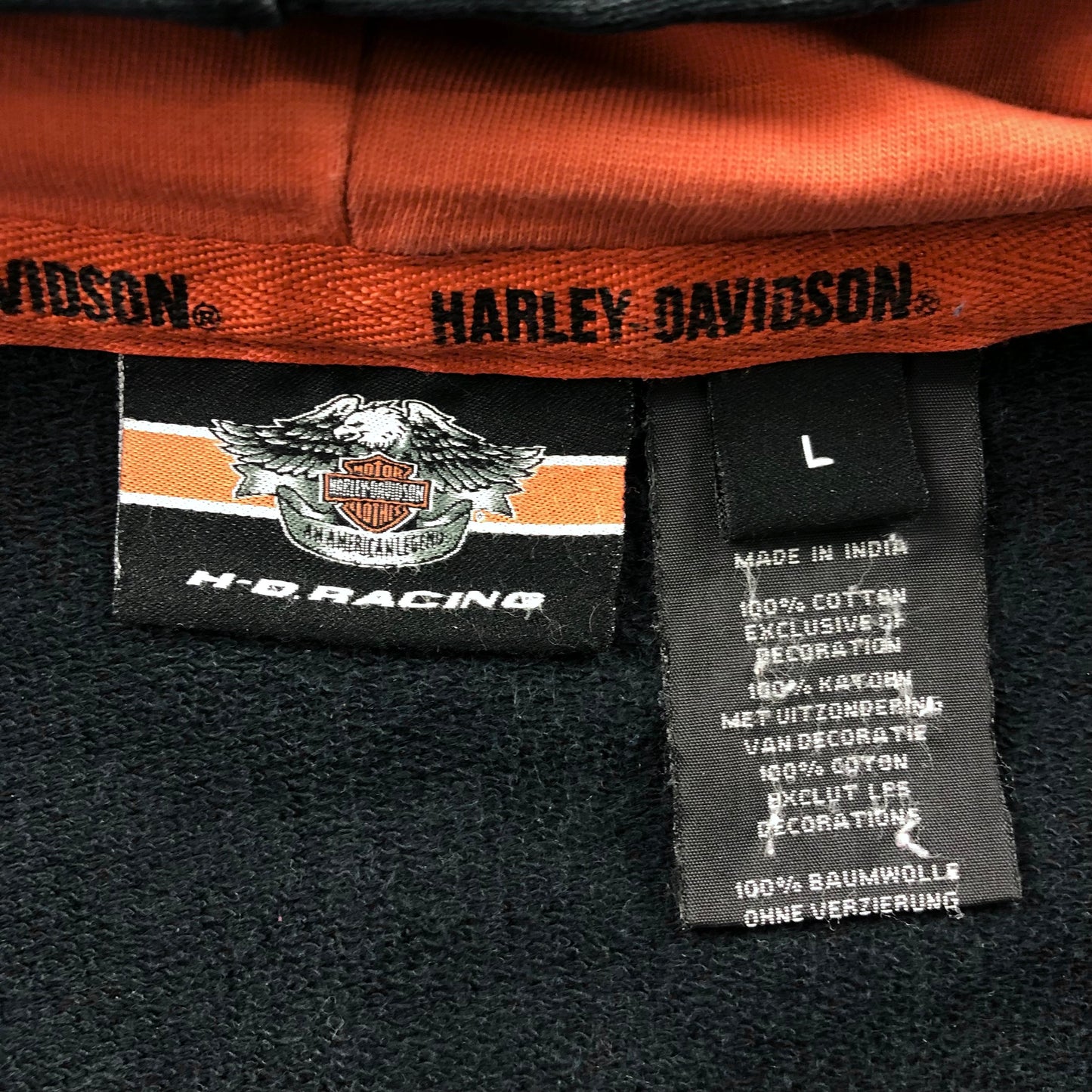 Vintage Harley Davidson Motorcycles Racing Zip Hoodie Sweatshirt L