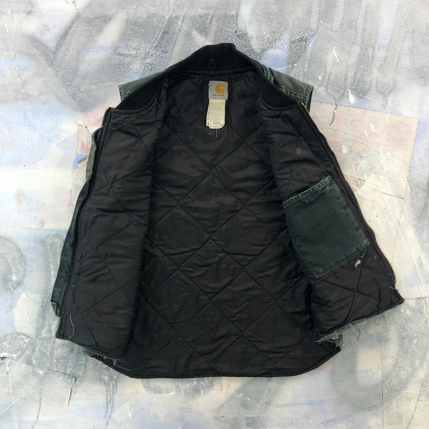 Vintage Carhartt V01 Distressed Workwear Zip Vest L