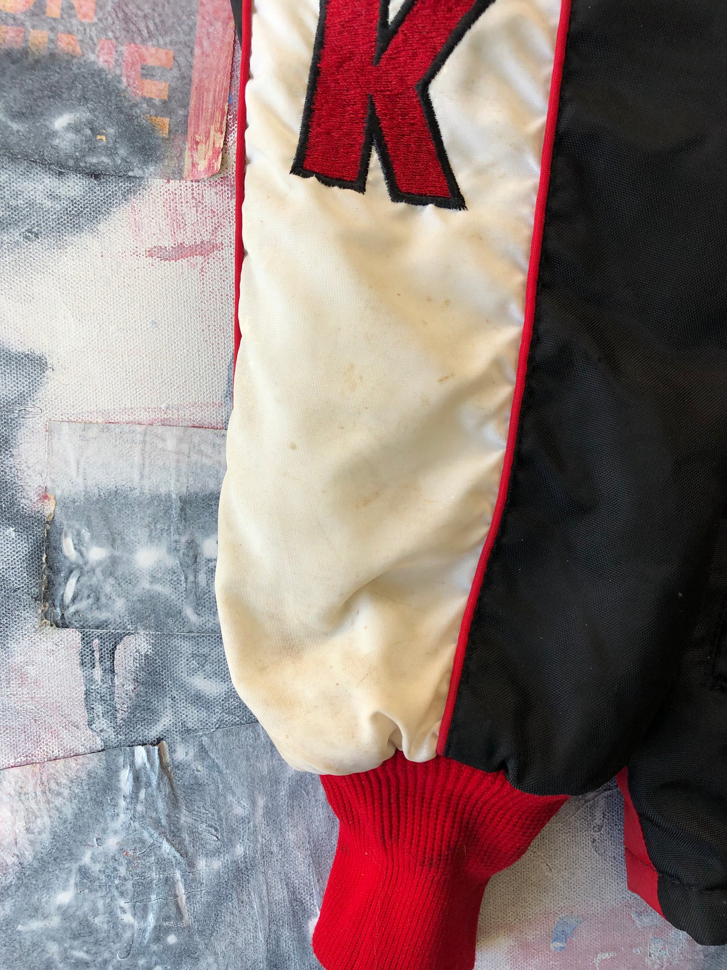 Vintage 80's Mack Trucks Quilted Racing Zip Jacket L