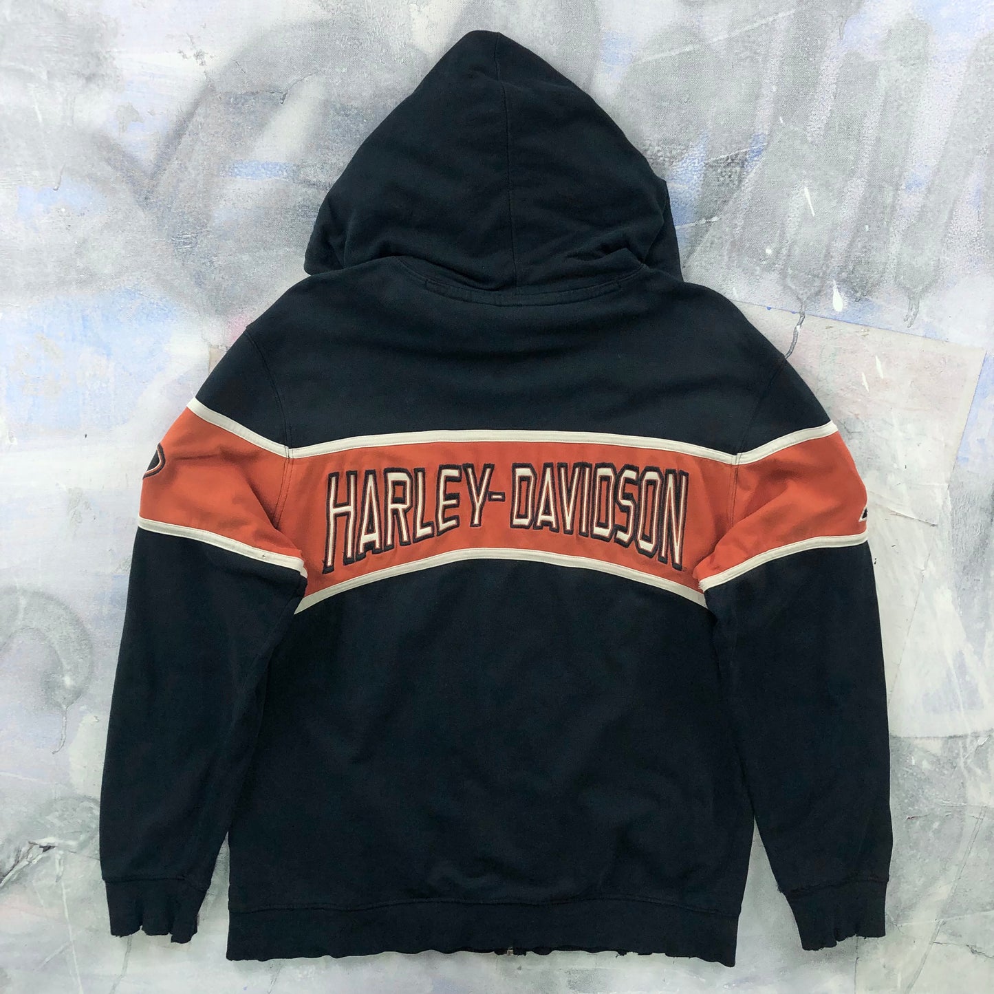 Vintage Harley Davidson Motorcycles Racing Zip Hoodie Sweatshirt L