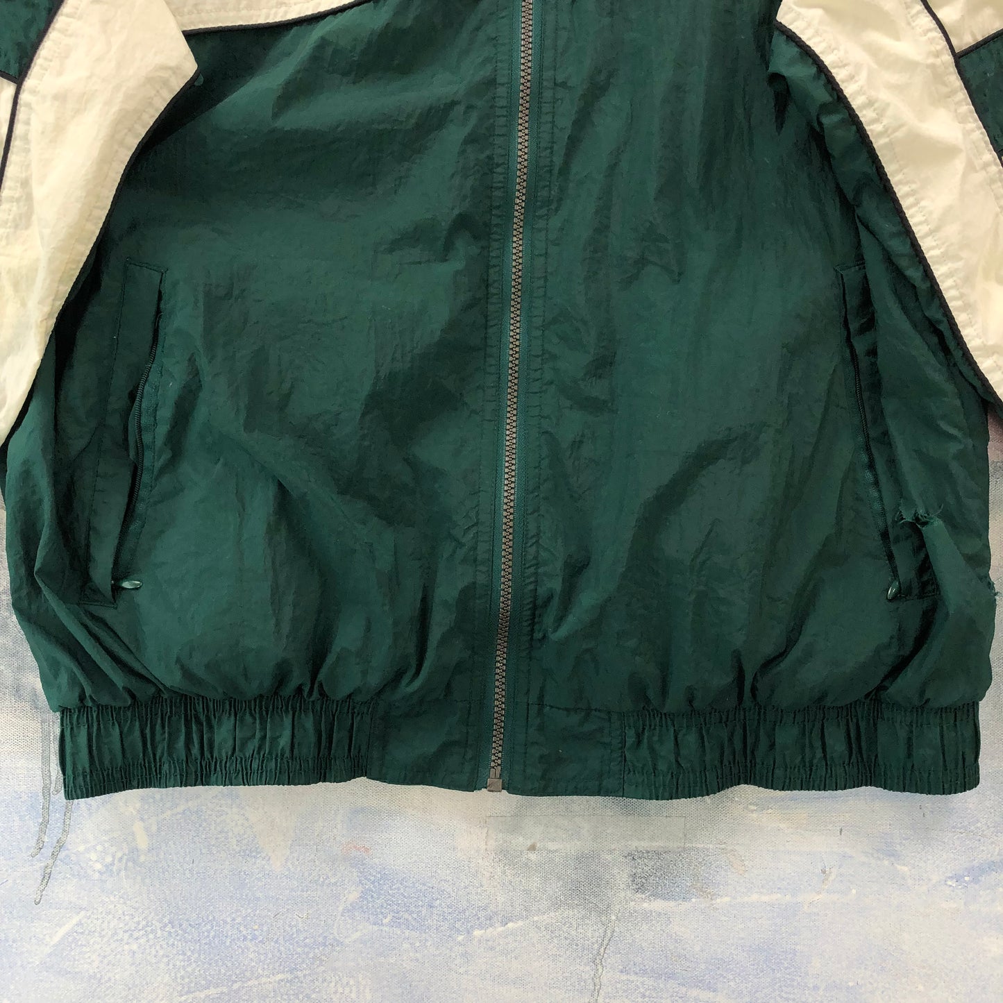 Vintage 90s Adidas Three Stripes Blanket Lined Windbreaker Zip Jacket XL