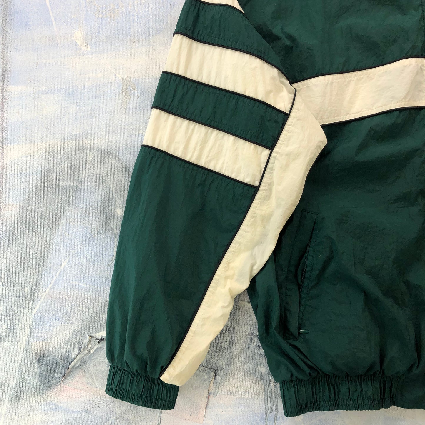 Vintage 90s Adidas Three Stripes Blanket Lined Windbreaker Zip Jacket XL
