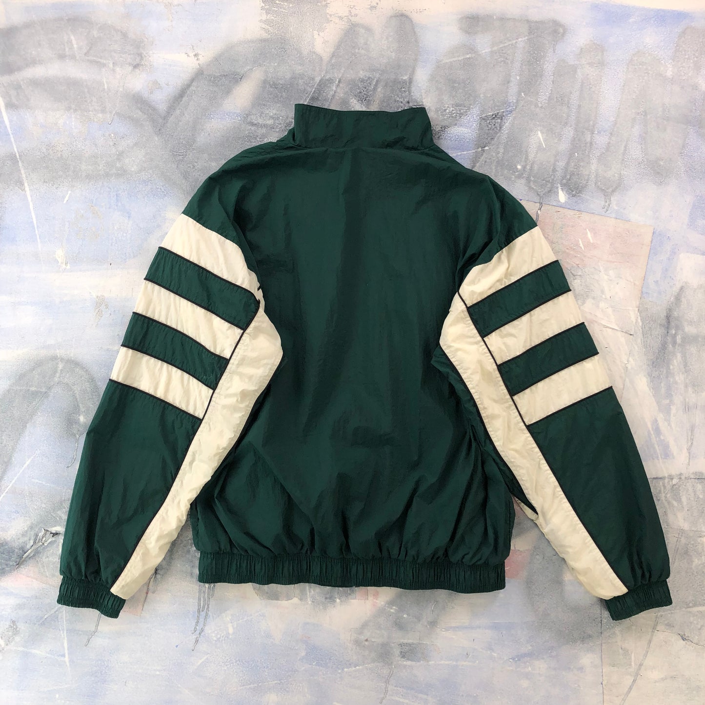 Vintage 90s Adidas Three Stripes Blanket Lined Windbreaker Zip Jacket XL