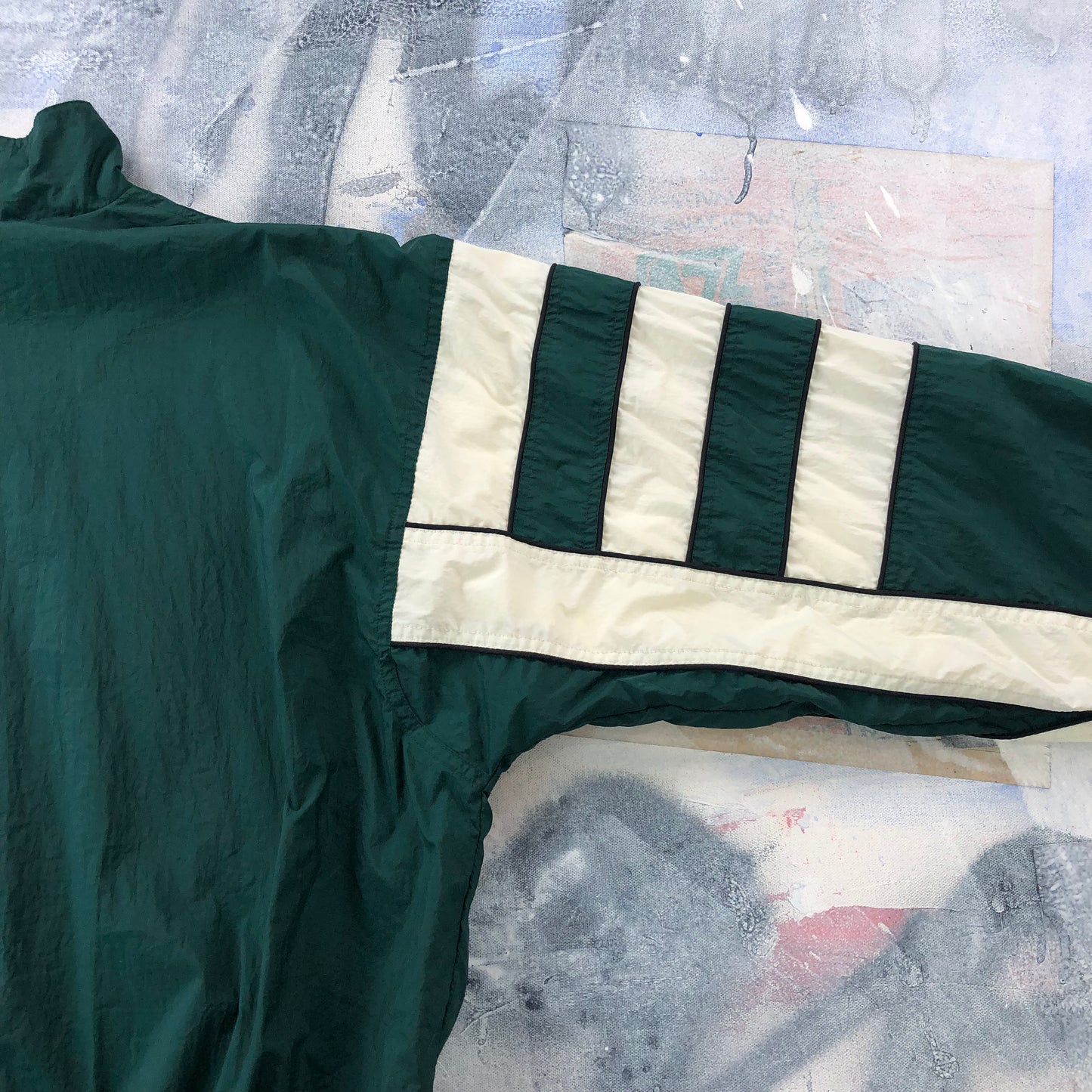 Vintage 90s Adidas Three Stripes Blanket Lined Windbreaker Zip Jacket XL