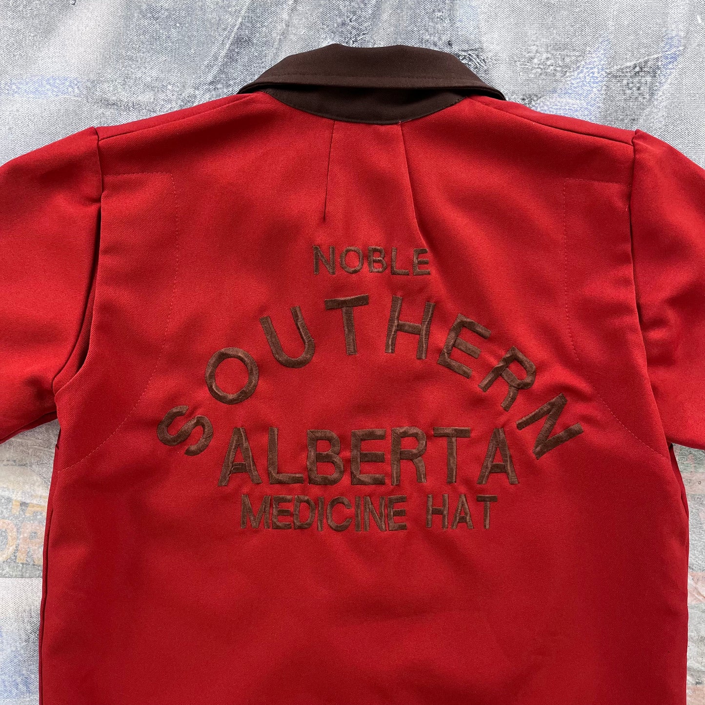 Vintage 70s Noble Southern Medicine Hat Alberta Bowling Button Shirt M