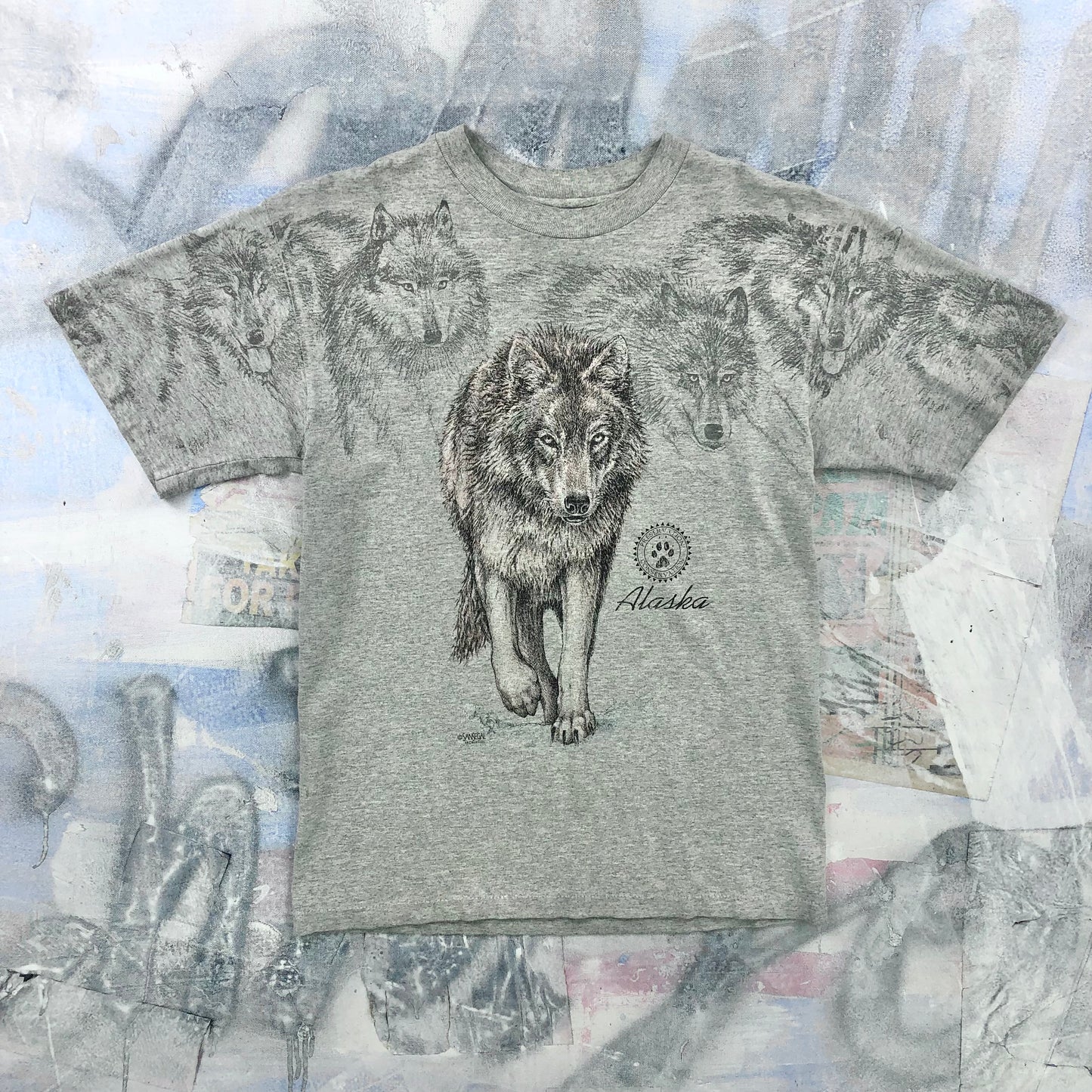 Vintage Alaska Wolf Pack Single Stitch T Shirt M