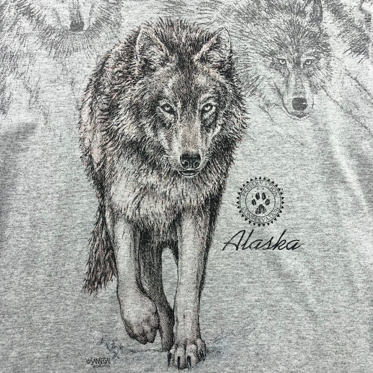 Vintage Alaska Wolf Pack Single Stitch T Shirt M