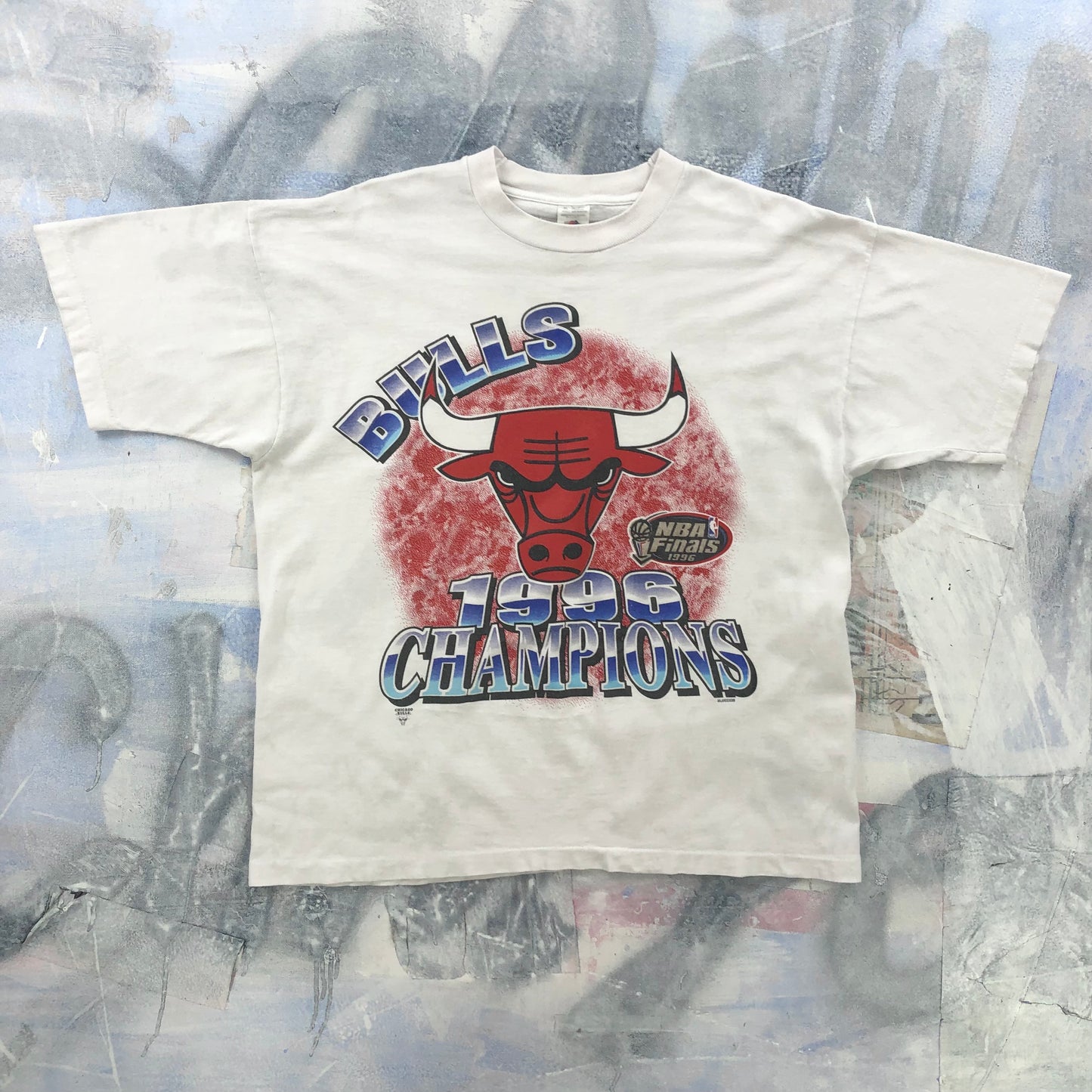 Vintage 90s NBA Chicago Bulls 1996 Champions Single Stitch T Shirt XL