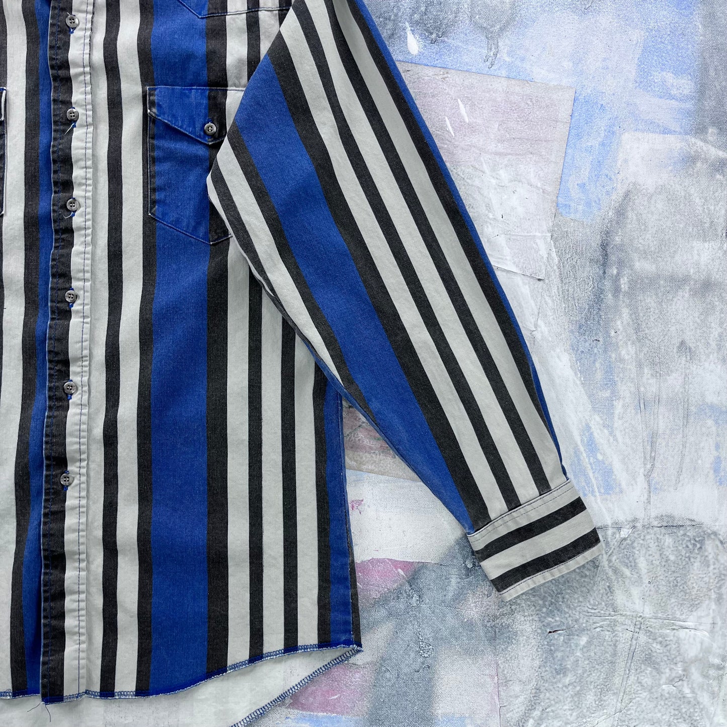 Vintage Wrangler Western Stripe Button Shirt M