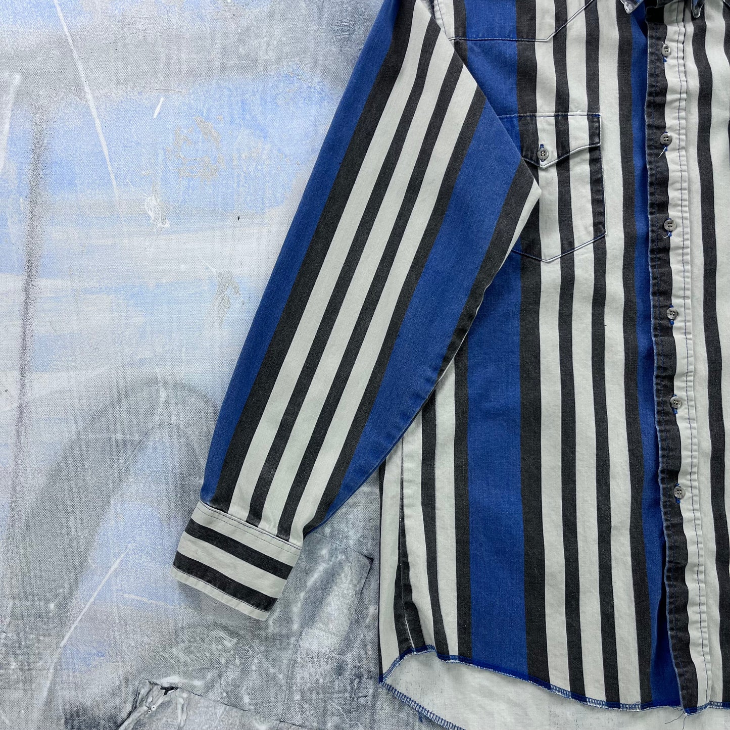 Vintage Wrangler Western Stripe Button Shirt M