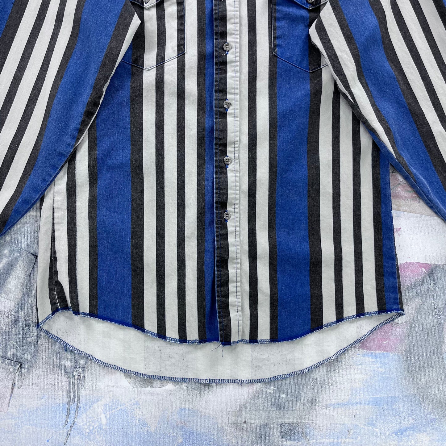 Vintage Wrangler Western Stripe Button Shirt M