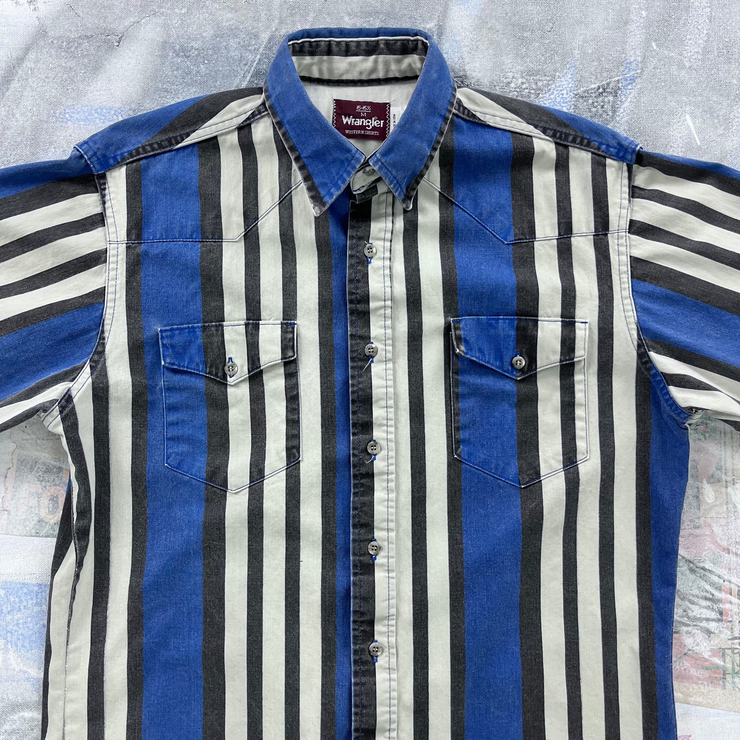 Vintage Wrangler Western Stripe Button Shirt M