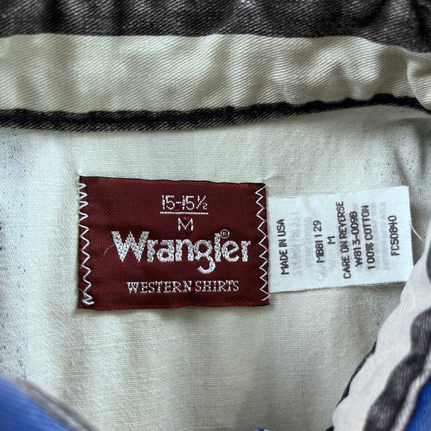 Vintage Wrangler Western Stripe Button Shirt M