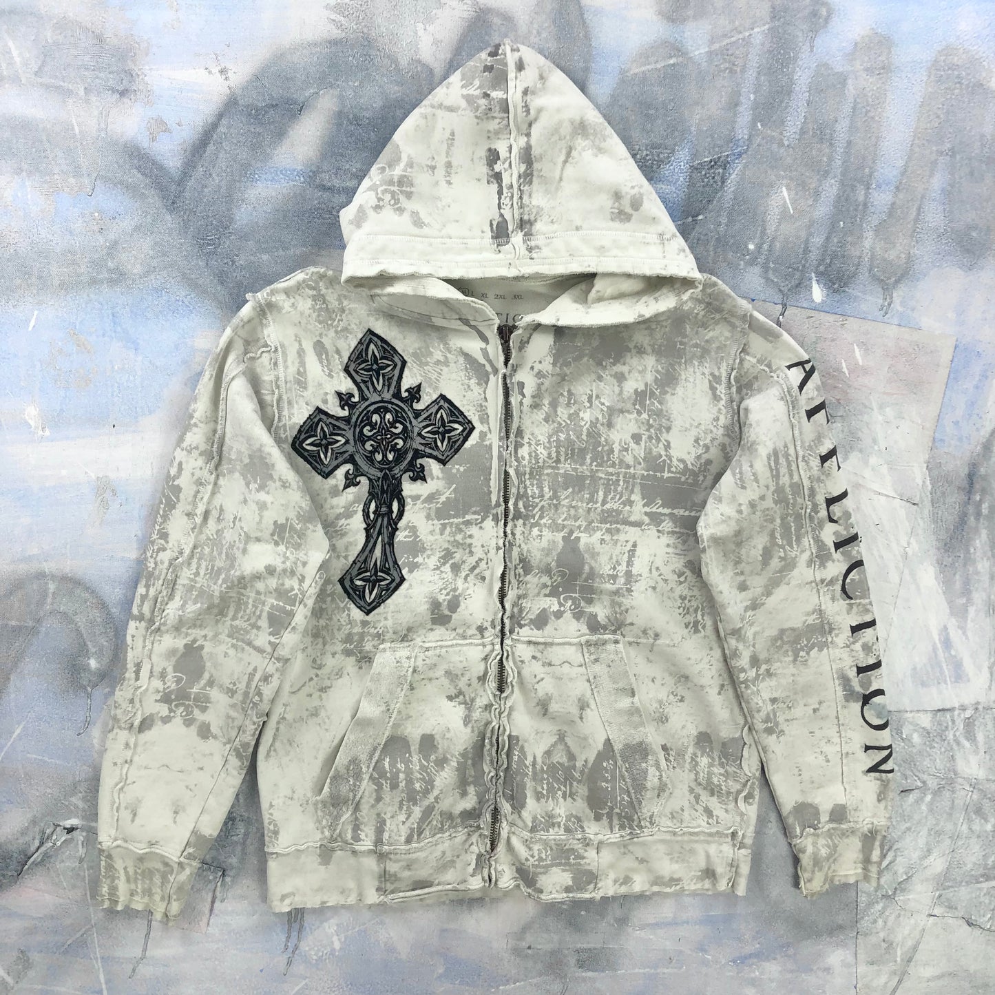 Vintage Y2K Affliction Cross Wings Zip Hoodie M