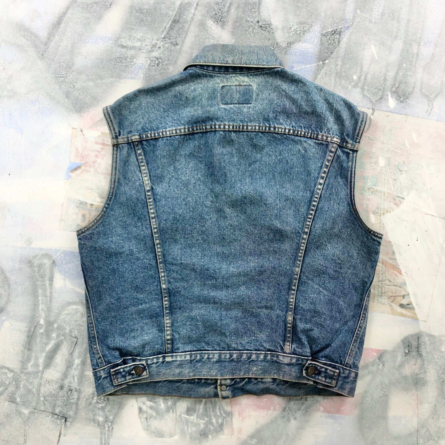 Vintage USA 80s Levis Denim Button Vest Jacket XL