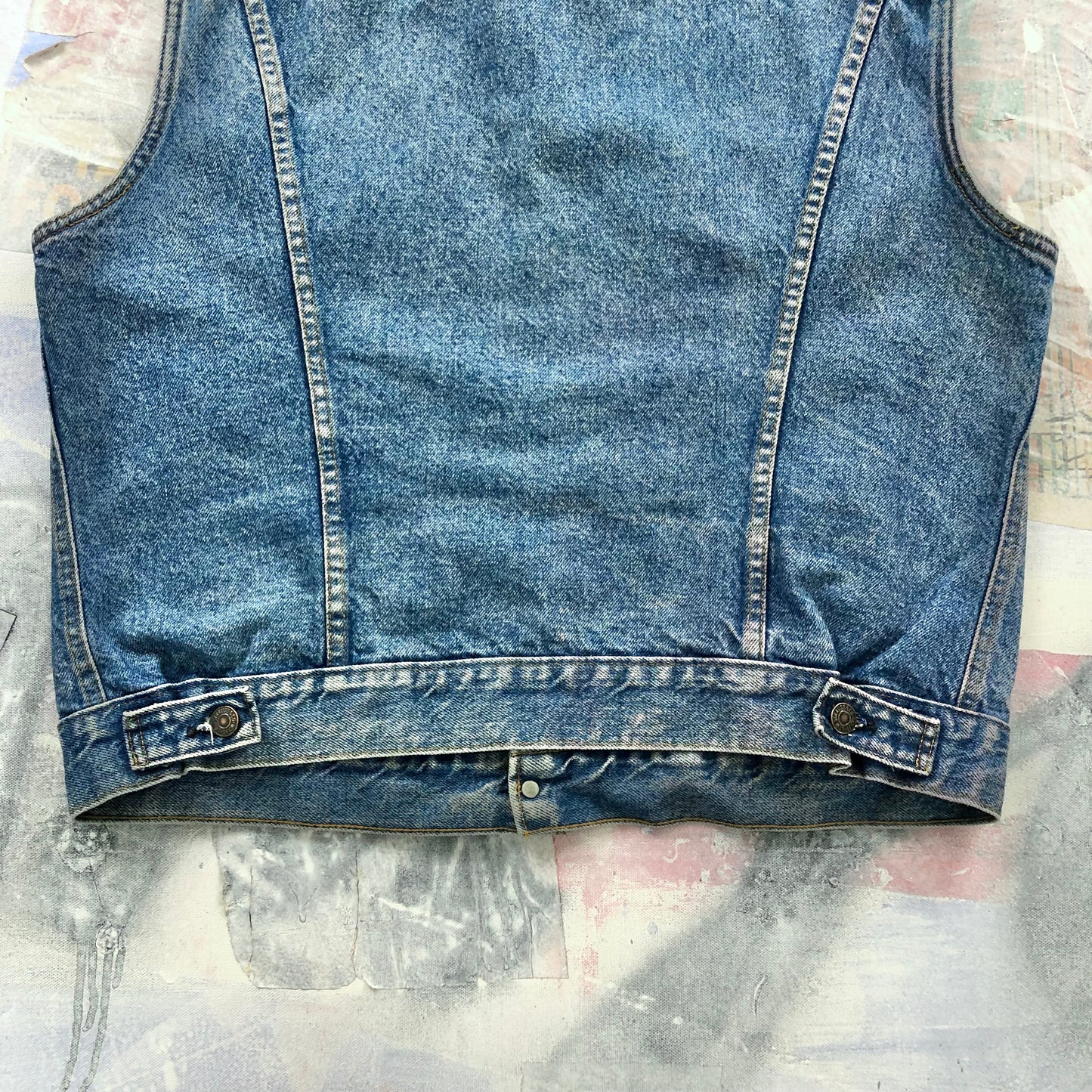 Vintage USA 80s Levis Denim Button Vest Jacket XL
